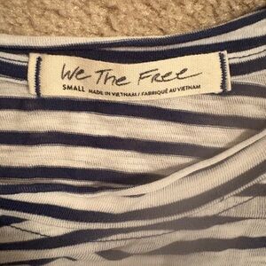 Free People We The Free Navy and White Striped Tee